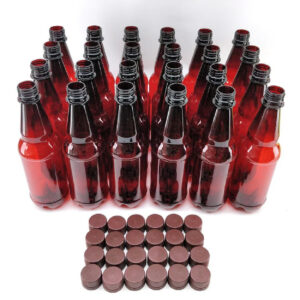 24x 500mL PET Amber Brown Bottles with Screw Caps