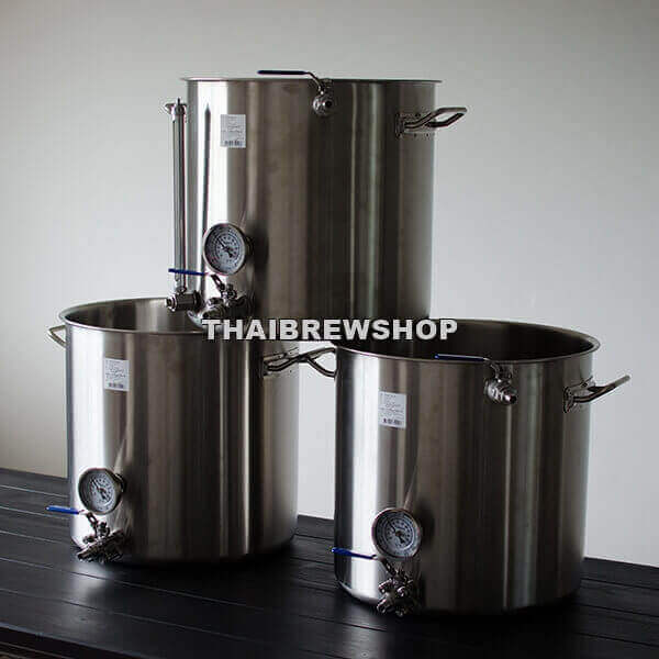 3-Tier Brewing System Kettles Set (HLT-MLK-BK) - 13 US gal