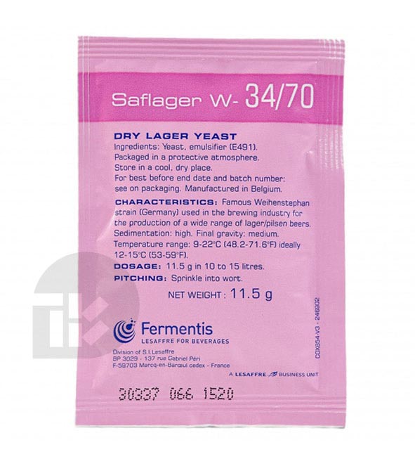 ยีสต์ Fermentis Saflager W-34/70 Lager Yeast - 11g. 3 ยีสต์ Fermentis Saflager W-34/70 Lager Yeast - 11g.