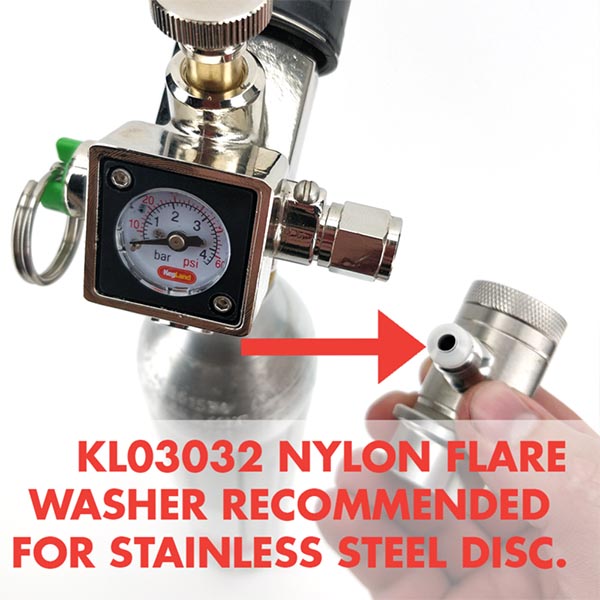 KegLand Mini 360 Core Actuator Regulator - Sodastream & 16g & 74g - TR21-4 Thread 6 kl20404 Mini co2 regulator 360 actuator