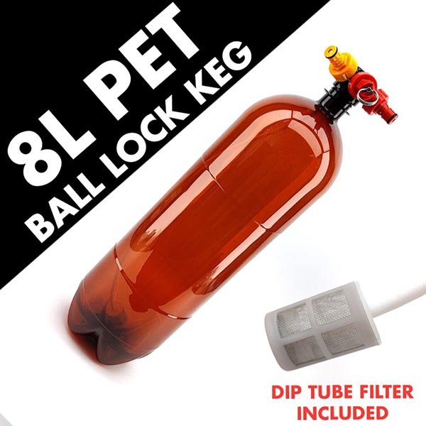 8L PCO38 PET Keg with Ball Lock Disconnect Tapping Head Kit 4 8L PCO38 PET Keg with Ball Lock Disconnect Tapping Head Kit