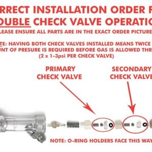 ball lock disconnect gas with check valve