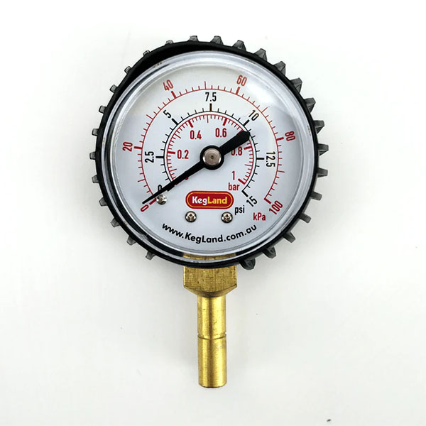 KL14816 8mm push in pressure gauge 0-15psi