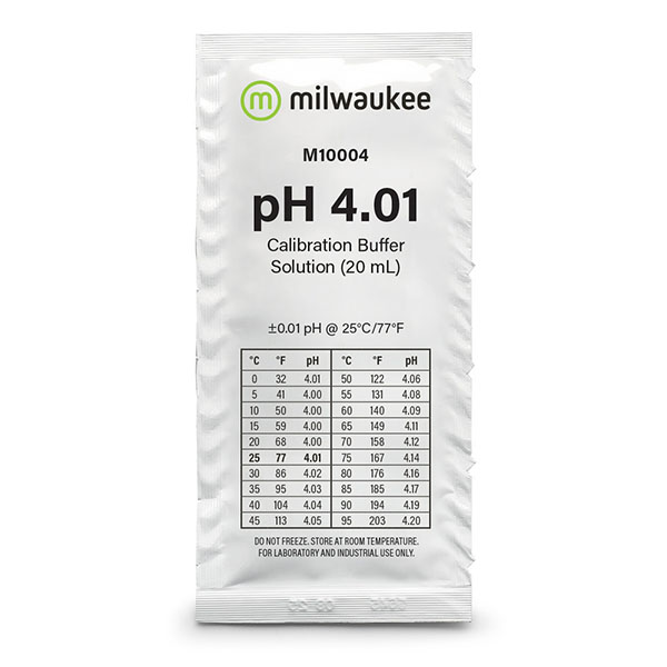 pH 4.01 and 7.01 Calibration Buffer Solution 20ml Kit - Milwaukee 4 pH 4.01 calibration buffer solution milwaukee M10004