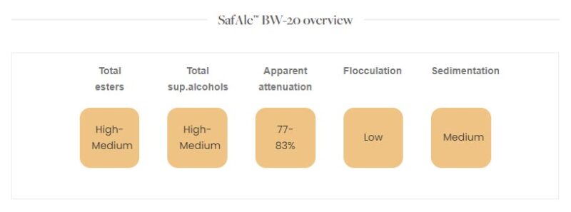 ยีสต์ Fermentis SafAle BW-20 Belgian-style whites 8 Fermentis SafAle BW-20 Belgian Style Whites