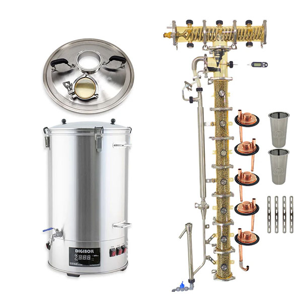3' PolyPhoenix 7 Azeo / Bubbler Plates / Gin Basket Distillation Mega Kit 5 PolyPhoenix 7 Azeo Distillation Mega Kit